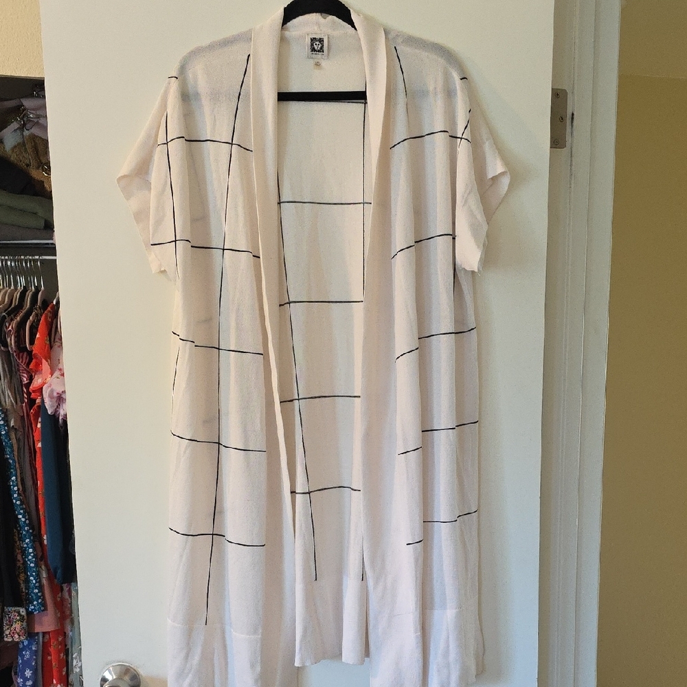 Anne Klein Cream and Black Striped Jacket
